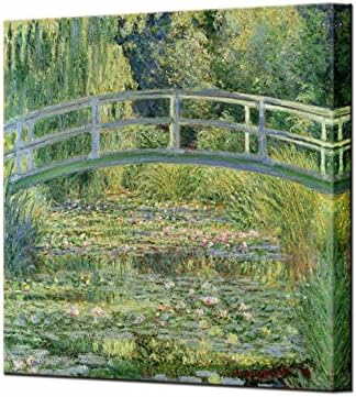 The Water Lily Pond 1899 Canvas Print Claude Claude Monet Quality Wall Art Picture Ready To Hang Reproduction Home Decor (40 x 33.8 cm)