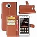 Produktbild Huawei Y5 2017/ Y6 2017 Hülle,Frlife | Bookstyle Handyhülle Premium PU-Leder klapptasche Case Brieftasche Etui Schutz Hülle für Huawei Y5 2017/ Y6 2017 Braun