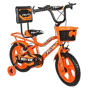FELIX Rover 14 Inches Single Speed Tubeless Tyre Cycle for Kids, Cushioned Backrest, Age Group - 3 to 5 Years, Quick Release (1st time in India), Available in 6 Colors - Semi Assembled