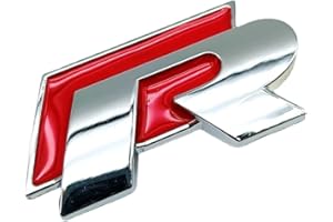 RICHARD'SJDM Golf R Emblem for Golf R Golf R-line GTI Trunk Emblem (Red Silver)