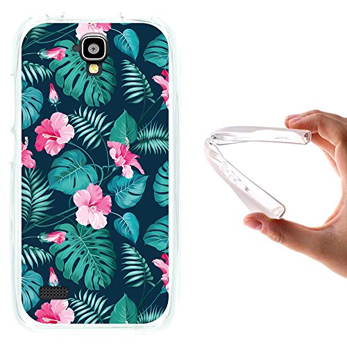 WoowCase | Custodia Cover Flessibile in Gel per [ Huawei Y5 - Y560 ] Ultra Sottile Silicone Fiori Tropicale 2