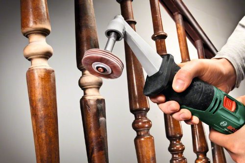 Bosch DIY Schleifroller PRR 250 ES, Aufnahmeschaft, Schleifhülse 60 mm , 2x Lamellenrolle 60/10 mm, Schutzabdeckung, Koffer (250 W, Schleifrollenbreite: 10-60 mm, Körnung 80) - 10