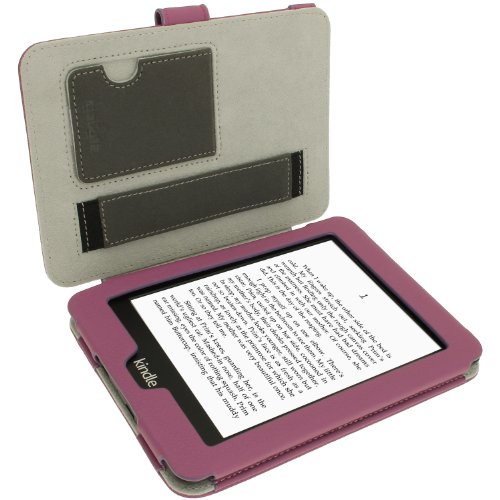igadgitz PU Bi-View Leder Etui Hülle mit Sleep/Wake Funktion/Integrierte Handschlaufe für Amazon Kindle Paperwhite 2015/2014/2013/2012 lila - 2