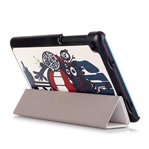 Lenovo TAB3 7 Essential Hülle – Ultra Dünn und Leicht PU Leder Schutzhülle mit Standfunktion für Lenovo TAB3 7 Essential (Lenovo TB3-710F) 7,0 Zoll Tablet 2016 Release, Mund Monster - 8