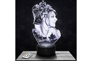 Lampe de chevet - Veilleuse Tactile Mylène Farmer Lampe 3D LED illusion, Idée cadeau Noël anniversaire garçon et fille Lampe de nuit chambre d'enfant ou adulte