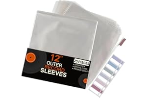 HANCHENG winylowe płyty winylowe LP 25 x 30 cm | bardzo grube etui ochronne 140 mikronów | z wysokiej jakości karteczkami samoprzylepnymi | bardzo przezroczyste | do pojedynczego i podwójnego gatefold LPS | plastikowe osłony ochronne bez kwasów