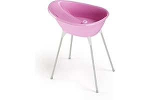 OKBABY Kit Vaschetta Bella e Cavalletto di Supporto per il Bagnetto del Neonato, 0-12 Mesi, Vaschetta Rosa