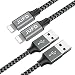 Produktbild Iphone Ladekabel 2M (2-Pack) JUFD Usb auf Lightning Kabel [Apple MFi zertifiziert] Hohe Lebensdauer Nylon geflochtene Schnellladung iPhone Datenkabel für iPhone X / 8/7 / 7Plus 6/6 s / 6 Plus / 5 / 5c / 5 s SE iPad Air 3 / iPad Pro (Silver)