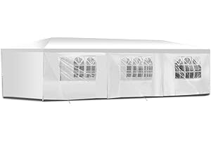 BOUDECH Tente de réception 3x9 Waterproof White Party Tent/Gazebo Waterproof pour Les foires et marchés