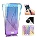 Produktbild XINYIYI 360 Grad Silikon Hülle für Galaxy Note 8, Full Body Cover 2 in 1 Handyhülle Gradient Farbe Ultra Dünn Vorne und Hinten Weiche Transparent TPU Schutzhülle Komplette Slim Fit für Samsung Galaxy Note 8 - Blau Lila