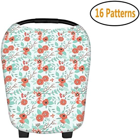 ZTWL Baby Girl Flower Car Seat Cover Nursing Trend Carseat Canopy Breathable Windproof