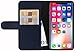 Produktbild StilGut Leder-Hülle für Apple iPhone XS/iPhone X mit Karten-Fächer, Dunkelblau Nappa