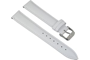 Minott Uhrenarmband Uhrenband weiß Leder mit weißer Naht 28700, Stegbreite:12mm, Schließe:Silbern