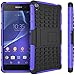 Produktbild Nnopbeclik Sony Xperia Z3 Hülle, Dual Layer Rugged Armor stoßfest Handy Schutzhülle Silikon Tasche für Sony Xperia Z3 - Lila + 1x Display Schutzfolie Folie