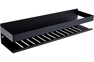 KigKog® Mensola da Doccia Senza Foratura - Mensole Bagno Autoadesivo Nero Opaco Organizzatore da Parete, Acciaio ​Inox Adesivo Portaoggetti Doccia 40CM, K07-40MB