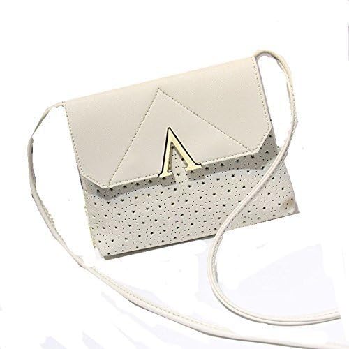 Womens / Girls Spring White and Aqua Snap Closure Purse with Geometric Pattern