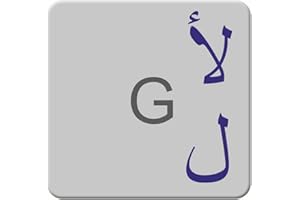 HOOPOMANIA Autocollants pour Clavier Arabe, Transparents, Surface Mate laminée, 14x14mm, Bleu