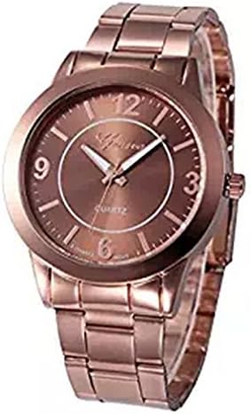 Big promotion! Waroomvan, Stainless Steel Sport Hour Quartz Wrist Analog Watch, Brown