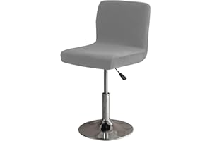 GUYIRT Soft Stretch Bar Stool Covers with Back, Velvet Slipcovers for Bar Stools Dustproof Protector for Short Back Pub Chairs-light gray 1-Set of 4