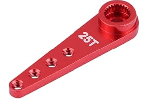 Ramię serwo Dilwe RC Car, obróbka CNC ramię serwo 25T ze stopu aluminium do części akcesoriów do samochodów ciężarowych WPL 1627 zdalnego sterowania (czerwone)