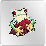 Azeeda 6 x 'Rana de Árbol' 95mm Cuadrado Acrílico Transparente Posavasos (CR00125786)