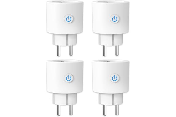 ANTELA Enchufe Inteligente WiFi 16A 3680W con Monitor de Energía, Compatible con Alexa y Google Home, Horarios y Temporizadores, No Necesita HUB,4pc