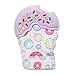 Produktbild TYRY.HU Zahnen Handschuh Fäustlinge Monate Silikon Handschuhe Beißring Donut self-soothing Schmerzlinderung soft-food-grade Zahnen Spielzeug D3 waschbar Durable BPA-frei (Pink Lila)