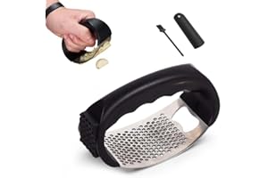 JERPSEN Knoblauchpresse Wippe Knoblauchwippe aus rostfreiem Edelstahl, spülmaschinenfest, garlic press, Küchenhelfer, einfache Handhabung und Reinigung (1 PCS)