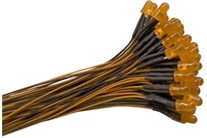 YIXISI 50 diodos de emisión luminosa LED, precableados de 12 V y 20 cm, de 5 mm, LED de colores difusos para iluminación, modelado de prototipos (naranja)