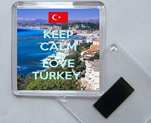 Keep Calm and Love Turkey - Square Acrylic Fridge Magnet