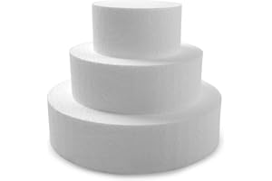 Miss Bakery's House® Dischi in polistirolo - Cake Dummy - Set 1-5,5 cm - Ø 10 cm + 15 cm + 20 cm - 3 livelli - Cake-Pops