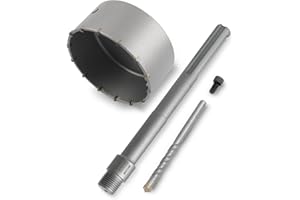 BINOTA Scie Cloche à Béton 125 mm avec Tige SDS MAX 220 mm Pour Ciment, Brique, Pierre, Mur, Béton Autonivelant