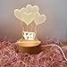 Produktbild Kreative nachtlicht led massivholz 3D tischlampe high-end Boutique elektronische Geschenk großhandel Vier Herzen Liebe Monochrome USB Modelle (4 Watt)