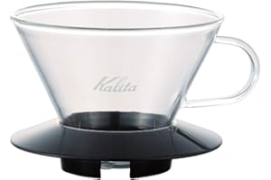Kalita Wave Pour Over Coffee Dripper, Size 185​, Makes 16-26oz, Single Cup Maker, Heat-Resistant Glass, Patented & Portable,Black