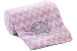 CREVENT Cute Silky Plush Baby Blanket for Girls Infants Toddlers Newborns Crib Cot Stroller, Giftable Suitable for Summer Spring (75cmX100cm Pink Elephant)