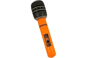 D.A.Y. REPUBLIC Neon Inflatable Microphone 40cm, Blow Up Mic Rock Star Pop Star, Toys Fancy Dress Accessories, Hen Parties, Pool Parties, Photo Booth Props, Party Bag Fillers, Fun for Everyone, Reusable
