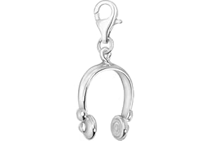 Quiges Charm con Cierre Plateado 3D DJ de Música Auriculares Abalorios Joyería de Mujer