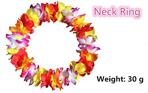 , 2 Stücke von Hawaii Blumenketten Hawaii Urlaub Girlande Halskette Kranz Decor Hula Fancy Kleid Party Hochzeit Beach Party Zubehör - 3