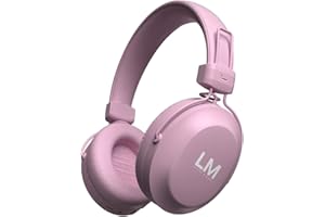 Louise & Mann 5 Casque Bluetooth Supra-Auriculaire, Écouteurs sans Fil avec Basses Profondes Stéréo Hi-FI, Pliable, Cache-Oreilles Souples, Micro Intégré et Mode Filaire pour Téléphone/PC/TV (Rose)