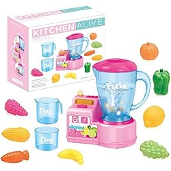 Suppemie Kit De Cuisine avec Mixer Ensemble Jeu D'Imitation Batterie De Cuisine Centrifugeuse Juicer Pretend Play Set Jouets Éducatifs Et Autres Accessoires pour Garçons Filles