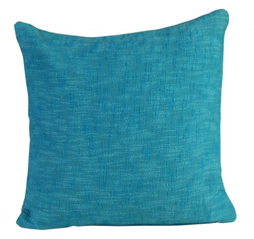 Homescapes Dekorative Kissenhülle 60 x 60 cm mit Reißverschluss Nirvana mit Knoten-Optik Kissenbezug aus 100% Baumwolle ohne Füllkissen, aqua türkis