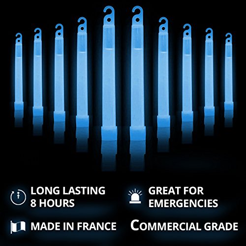 Cyalume SnapLight Blau KnickLichter Glow Sticks – 15cm 6 Inch Industrial Grade Leuchtstab, Ultra helle Light Sticks mit Leuchtdauer 8 Stunden (10-er Pack) - 2