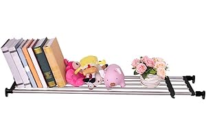 Hershii Ripiano dell'Armadio Appendiabiti Regolabile Cremagliera Partizione di Archiviazione Senza Foratura