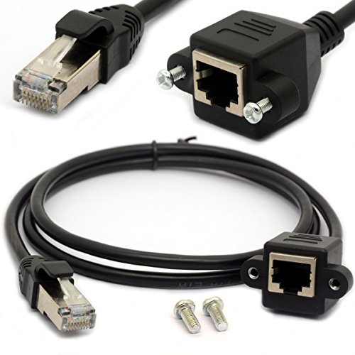 1 m RJ45 Ethernet Verlängerung Kabel Cat 5e/5 CAT 6 STECKER AUF BUCHSE geschirmt Schraube Panel Mount Internet LAN Netzwerk führen