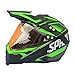 Produktbild Jackson wang Motorrad Crosshelm mit Visier, Motocross Helm Schwarz und Grün, Full Face MTB Helm Motorradhelm für Quad Pocket Bike ATV Downhill BMX Enduro Damen Herren Sport Sicherheit Schutz,M