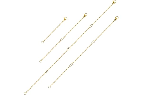 TIESOME Halsbandsförlängare, Förlängningskedja Rostfritt Stål Förlängningsarmband Halsbandsförlängare 4 Styck Längd: 5 cm 10 cm 15 cm 20 cm