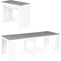 IDMarket Table Console Extensible Orlando 235cm - Bois Noir Et Hêtre, 10 Personnes, 4 Rallonges - Multi-usage Entrée/Salle à Manger