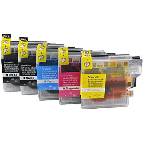 5x Tinte für Brother MFC-250C / MFC-290C / MFC-490CW LC 980 LC1100 - 2