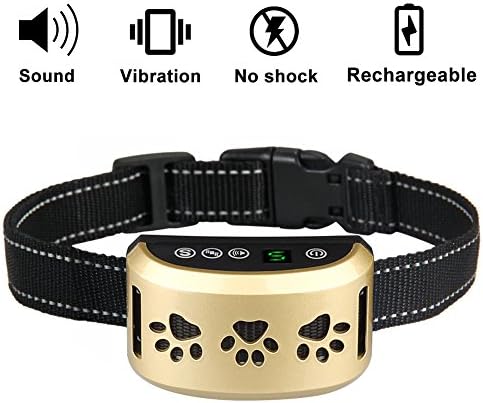 Bark collar Rechargeable [Anti Incorrect Triggering 2017 NEW] 7 Sensitivity Levels Rainproof No Bark Training Collar Sound &amp; Vibration No Harm/Safe for Small Medium Large Dogs by Kungber
