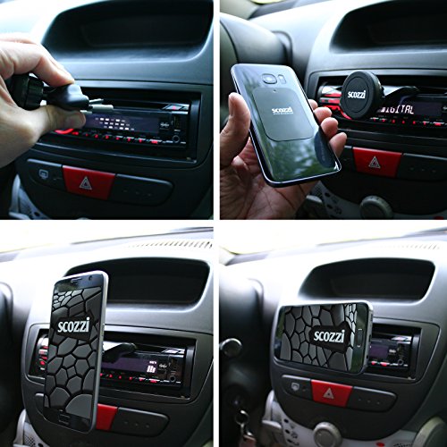 Supporto auto CD slot scozziÂ® 360Â° universale per Smartphone Cellulare Telefono Portacellulare Porta Lettore Fessura Autoveicolo Camion Autocarro Magnete Magnetico (ama7)